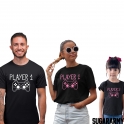 PLAYER 1, PLAYER 2 & PLAYER 3 - Hot Pink Family Set