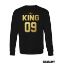 King & Queen matching couple crewnecks with Golden Letters