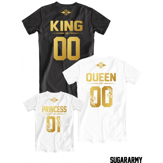 Royalty King, Queen Princess 01 family t-shirts ♛ CUSTOM NUMBER ♛