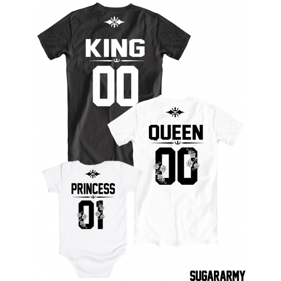 Adorable King Queen Princess 01 t-shirts ♛ CUSTOM NUMBER ♛