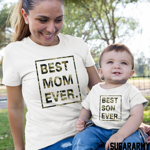 BEST MOM EVER and BEST SON EVER camouflage print