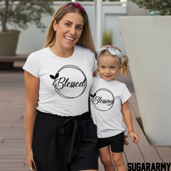BLESSED BLESSING Mommy Kid matching set