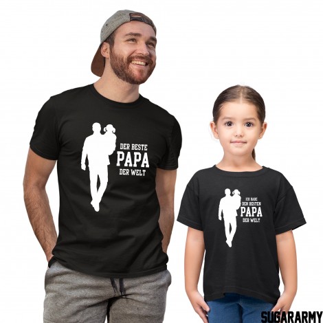 Matching father and daughter t-shirts 