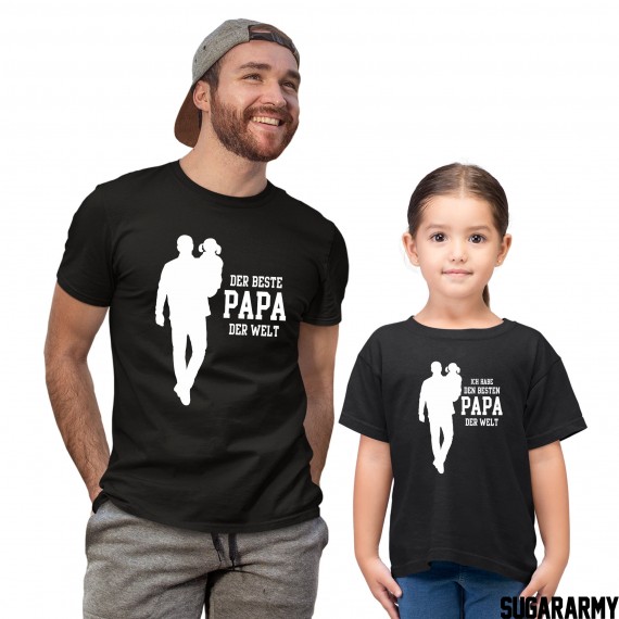 Matching father and daughter t-shirts 