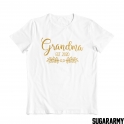 GRANDMA EST. | GOLD LETTERS T-SHIRT | Flower Design
