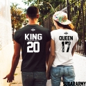 ROYALTY KING and QUEEN couples t-shirts ★ CUSTOM NUMBER ★