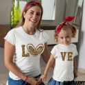 LO VE Leopard Matching Mom Daughter T-shirt