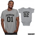 Daddy and Me Personalized Matching Grey T-shirts Set