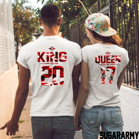 RED CAMOUFLAGE COUPLE T-SHIRT