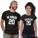  KING & QUEEN Couples T-shirts ★ CUSTOM NUMBER ★
