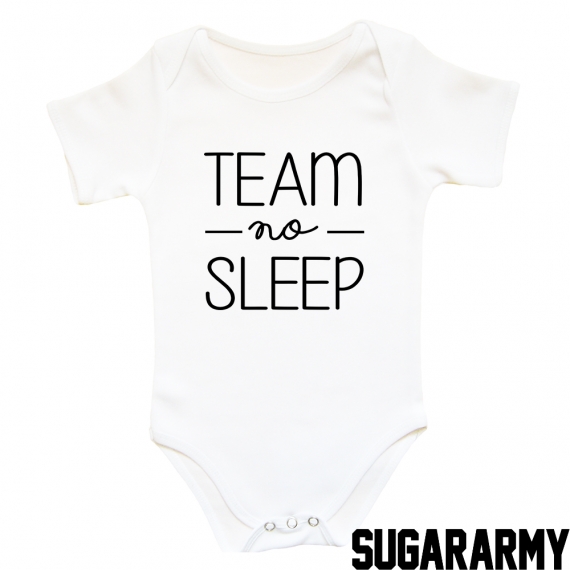 TEAM NO SLEEP baby bodysuit