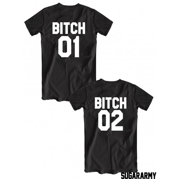 BITCH 01 BITCH 02 set of t-shirts for bffs