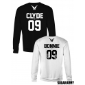 Bonnie and Clyde matching couple crewneck sweatshirts