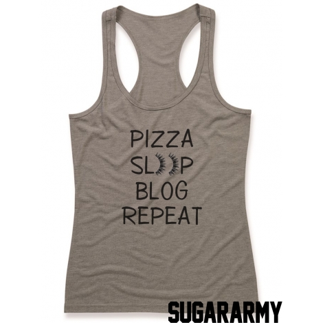 Pizza Sleep Blog Repeat tank top