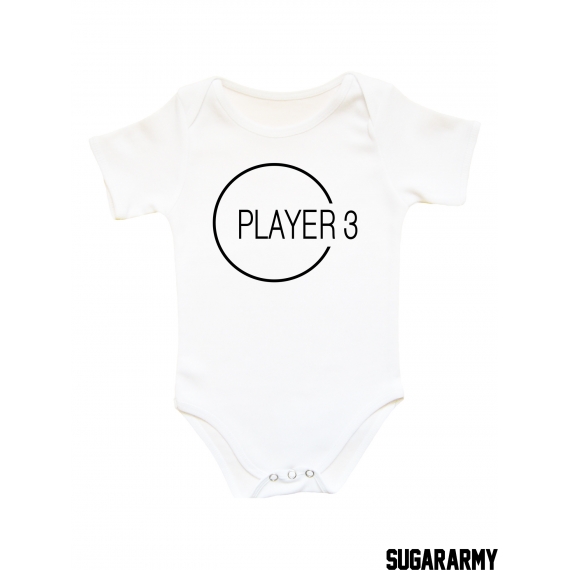 PLAYER 3 Graphic design baby bodysuit