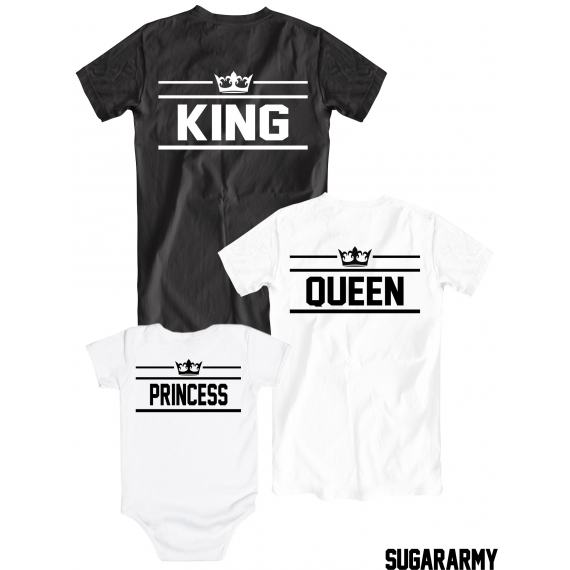 T-shirts KING, QUEEN and PRINCESS family set