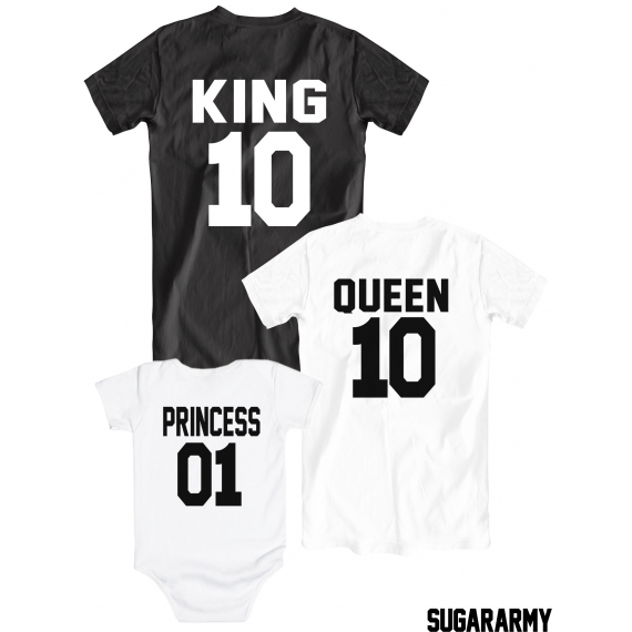 Set of t-shirts King Queen Princess 01