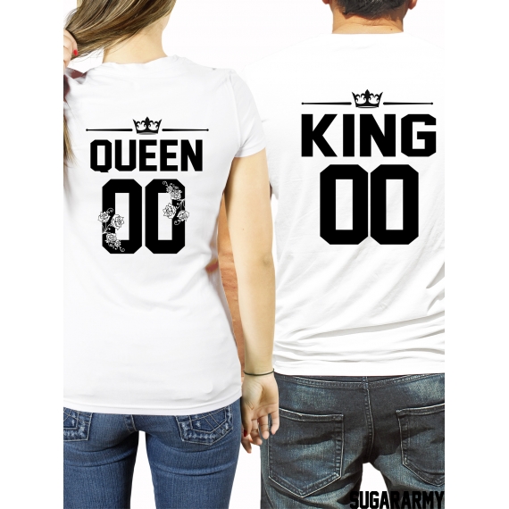 King and Queen t-shirts CUSTOM NUMBER