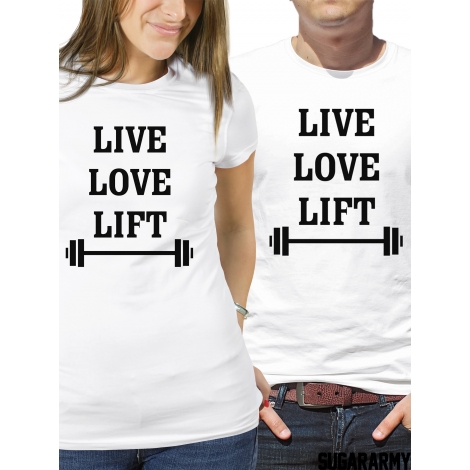 Matching couples shirts - Live Love Lift gym fitness