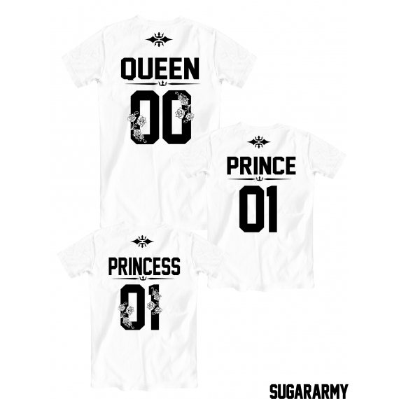 QUEEN, PRINCE and PRINCESS matching family t-shirts | CUSTOM NUMBER