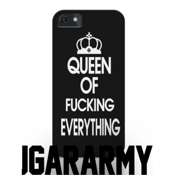 Trendy black "Queen of fucking everything" phone case